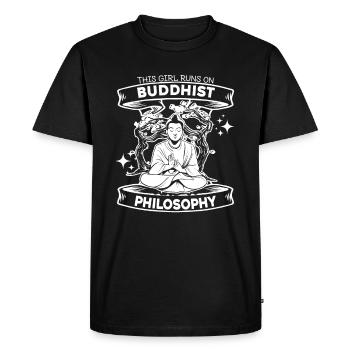 Bouddha bouddhiste drôle - T-shirt Premium bio Homme - noir - Devant - Nico (187cm)