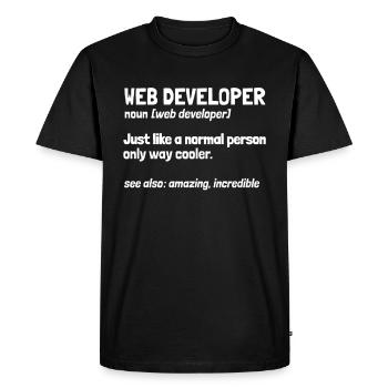 Web Developer Web Developer - Men's Premium Organic T-Shirt - black - Front - Nico (187cm)