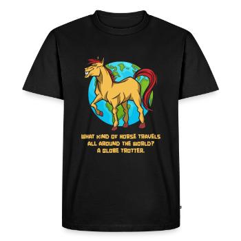 Horse Equestrian Funny Endurance Riding - Men's Premium Organic T-Shirt - black - Front - Nico (187cm)