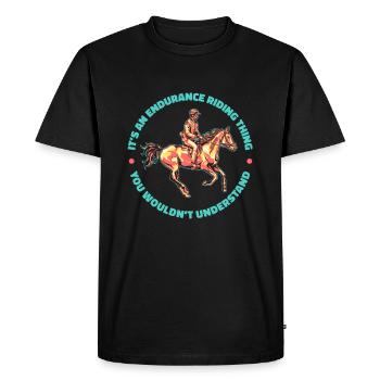 Horse Equestrian Cool Endurance Riding - Men's Premium Organic T-Shirt - black - Front - Nico (187cm)