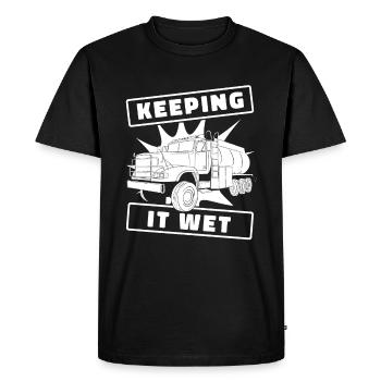 Chauffeur de camion Camionneur Chauffeur de camion - T-shirt Premium bio Homme - noir - Devant - Nico (187cm)