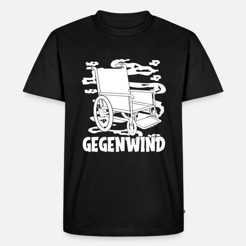 Rollstuhl Rollstuhlfahrer Witzig - Männer Premium Bio T-Shirt - Schwarz