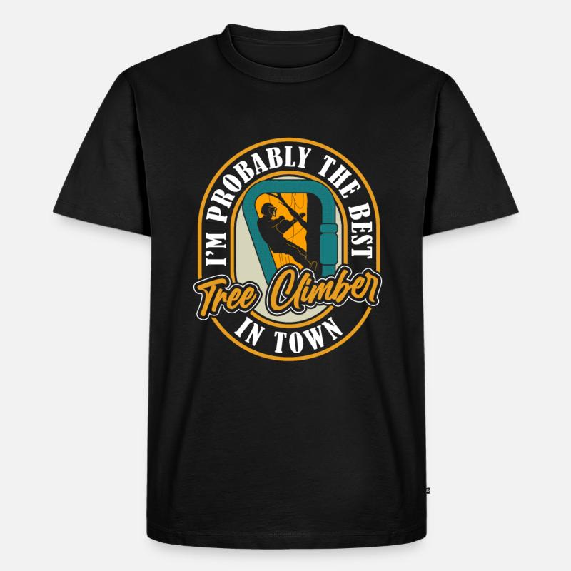 Baumpfleger Baumkletterer Arborist Cool - Männer Premium Bio T-Shirt - Schwarz