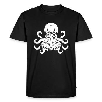 Rat de bibliothèque Livre Rat de bibliothèque - T-shirt Premium bio Homme - noir - Devant - Nico (187cm)