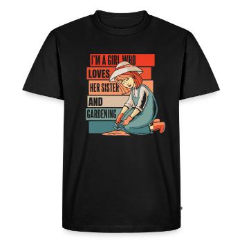 Amateur gardener garden horticultural sister - Men's Premium Organic T-Shirt - black - Front - Nico (187cm)