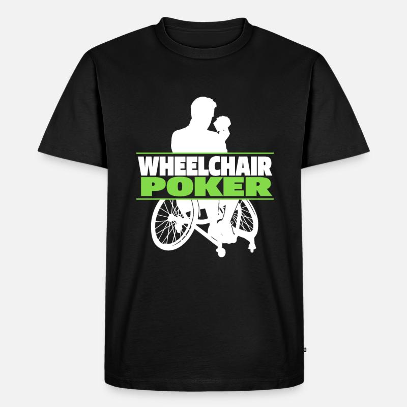 Poker Rollstuhl - Männer Premium Bio T-Shirt - Schwarz