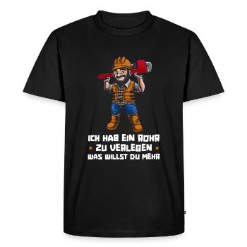 Pipeline builder Witzig - Men's Premium Organic T-Shirt - black - Front - Nico (187cm)