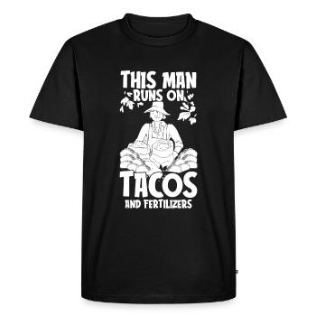 Tacos de jardin Hobby Gardener - T-shirt Premium bio Homme - noir - Devant - Nico (187cm)