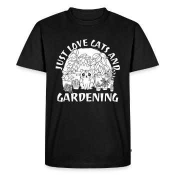 Jardinier amateur chat de jardin - T-shirt Premium bio Homme - noir - Devant - Nico (187cm)
