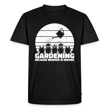 Jardinier amateur chat de jardin - T-shirt Premium bio Homme - noir - Devant - Nico (187cm)