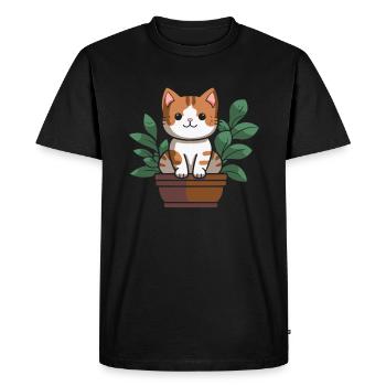 Jardinier amateur jardin félin chat de jardin - T-shirt Premium bio Homme - noir - Devant - Nico (187cm)