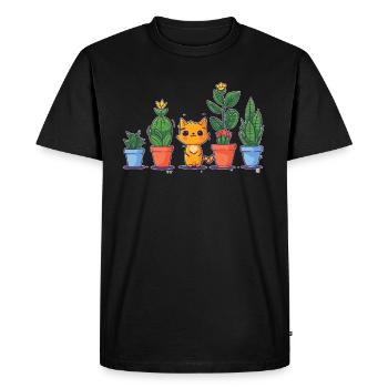 Jardinier amateur chat de jardin - T-shirt Premium bio Homme - noir - Devant - Nico (187cm)