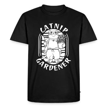 Jardinier amateur chat de jardin - T-shirt Premium bio Homme - noir - Devant - Nico (187cm)