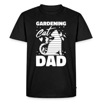 Jardinier amateur chat de jardin - T-shirt Premium bio Homme - noir - Devant - Nico (187cm)