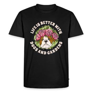 Hobby jardinier chiot de jardin chien de jardin - T-shirt Premium bio Homme - noir - Devant - Nico (187cm)