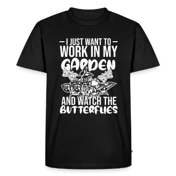Jardiniers amateurs papillons de jardin - T-shirt Premium bio Homme - noir - Devant - Nico (187cm)