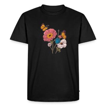 Jardinier amateur papillons de jardin dans le jardin - T-shirt Premium bio Homme - noir - Devant - Nico (187cm)