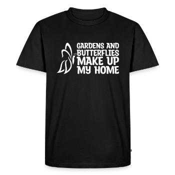 Jardinier amateur papillons de jardin dans le jardin - T-shirt Premium bio Homme - noir - Devant - Nico (187cm)