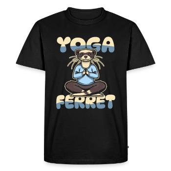 Ferret polecat cute - Men's Premium Organic T-Shirt - black - Front - Nico (187cm)