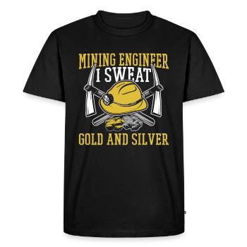 Engineer Cool Mining Engineer - Men's Premium Organic T-Shirt - black - Front - Nico (187cm)
