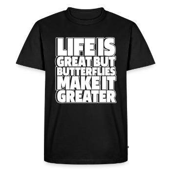 Hobby Jardinier Jardin Jardin Papillons - T-shirt Premium bio Homme - noir - Devant - Nico (187cm)