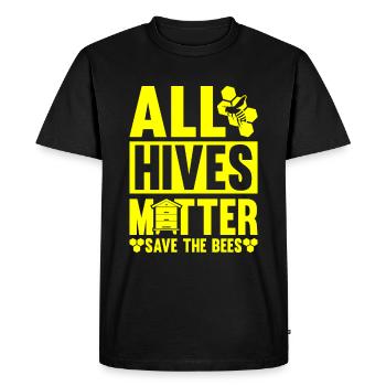 Jardinier amateur jardin ruche abeilles - T-shirt Premium bio Homme - noir - Devant - Nico (187cm)