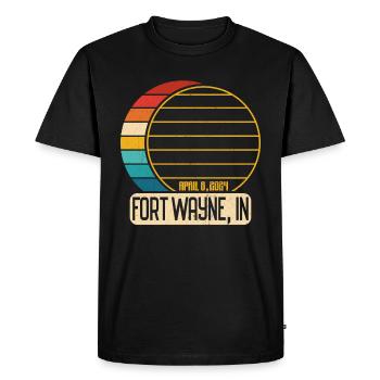 Eclipse totale de Soleil Indiana Fort Wayne EclipseFort - T-shirt Premium bio Homme - noir - Devant - Nico (187cm)