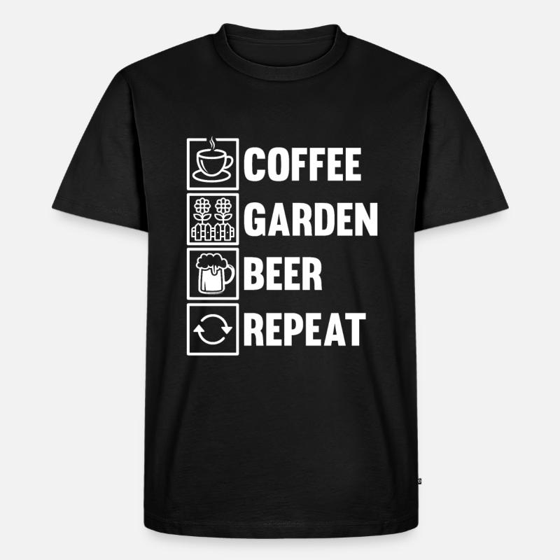 Hobbygärtner Garten Kaffee Gartenbier - Männer Premium Bio T-Shirt - Schwarz