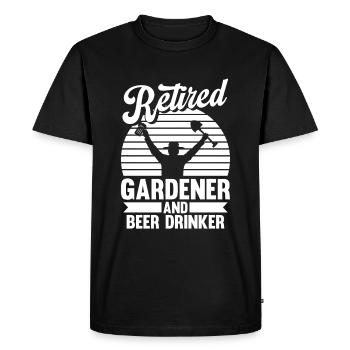 Hobby jardinier jardin bière de jardin - T-shirt Premium bio Homme - noir - Devant - Nico (187cm)