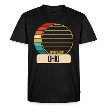 Éclipse solaire totale Ohio 28 avril 2024 Éclipse solaire - T-shirt Premium bio Homme - noir - Devant - Nico (187cm)