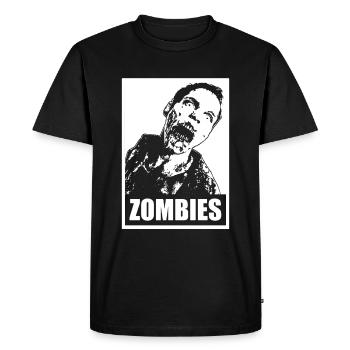 Affiche d’Halloween zombie - T-shirt Premium bio Homme - noir - Devant - Nico (187cm)