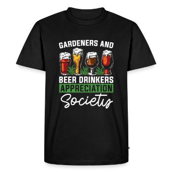 Hobby Gardener Garden Society Garden Bière - T-shirt Premium bio Homme - noir - Devant - Nico (187cm)