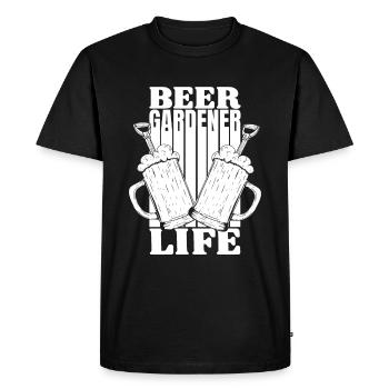 Hobby jardinier jardin bière de jardin - T-shirt Premium bio Homme - noir - Devant - Nico (187cm)