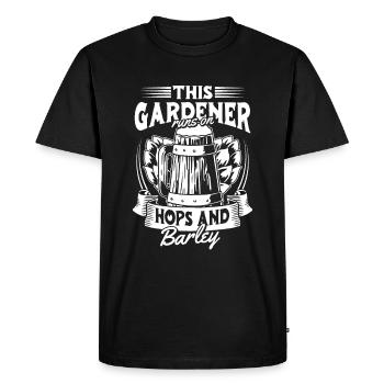 Hobby jardinier houblon de jardin bière de jardin - T-shirt Premium bio Homme - noir - Devant - Nico (187cm)