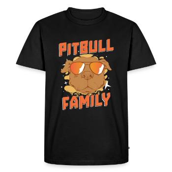 Famille Pitbull Pitbull Ban Famille Pitbull - T-shirt Premium bio Homme - noir - Devant - Nico (187cm)