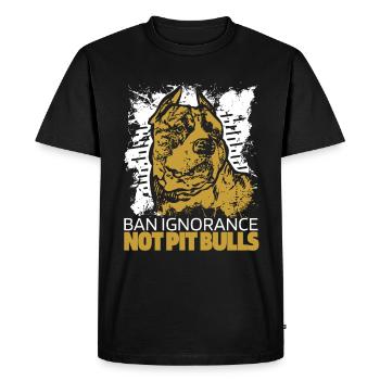 Pitbull Ignorance Pitbull Ban - T-shirt Premium bio Homme - noir - Devant - Nico (187cm)