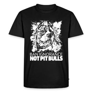 Pitbull Ignorance Pitbull Ban - T-shirt Premium bio Homme - noir - Devant - Nico (187cm)