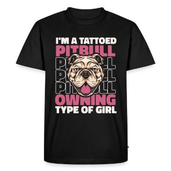 Pitbull Girl Pitbull Ban - T-shirt Premium bio Homme - noir - Devant - Nico (187cm)