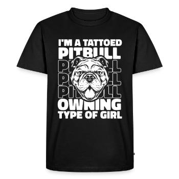 Pitbull Tattooed Pitbull Ban - T-shirt Premium bio Homme - noir - Devant - Nico (187cm)