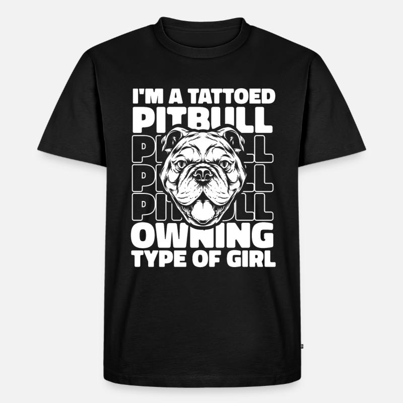 Pitbull Tätowiert Pitbull Verbot - Männer Premium Bio T-Shirt - Schwarz