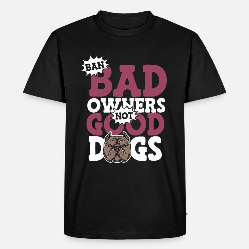 Pitbull Pitbull Verbot - Männer Premium Bio T-Shirt - Schwarz