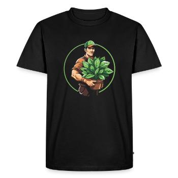 Jardinier amateur jardin maman - T-shirt Premium bio Homme - noir - Devant - Nico (187cm)