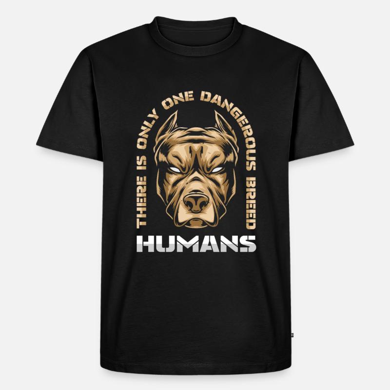Pitbull Pitbull Verbot - Männer Premium Bio T-Shirt - Schwarz