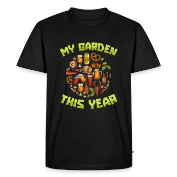 Hobby jardinier jardin bière de jardin - T-shirt Premium bio Homme - noir - Devant - Nico (187cm)