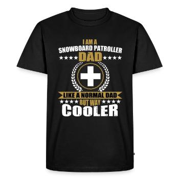 Funny Snowboard Patroller Daddy - Men's Premium Organic T-Shirt - black - Front - Nico (187cm)