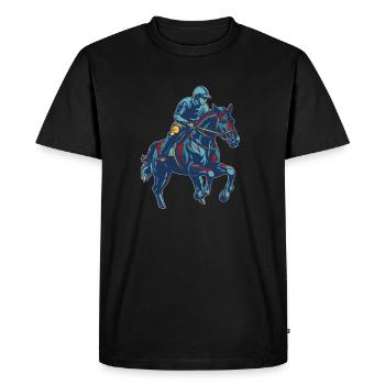 Horse Equestrian Endurance Riding - Men's Premium Organic T-Shirt - black - Front - Nico (187cm)