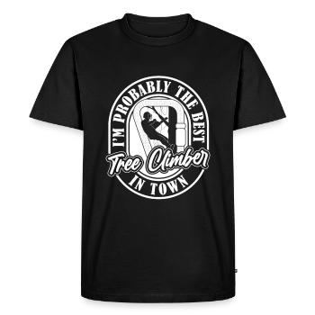 Arborist Tree Climber Arborist - Men's Premium Organic T-Shirt - black - Front - Nico (187cm)