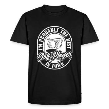 Golf Golfer Golfing - Men's Premium Organic T-Shirt - black - Front - Nico (187cm)
