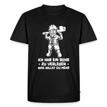 Pipeline builders - Men's Premium Organic T-Shirt - black - Front - Nico (187cm)