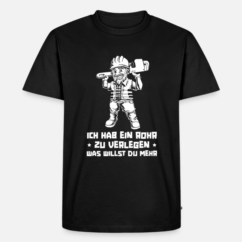 Rohrleitungsbauer - Männer Premium Bio T-Shirt - Schwarz